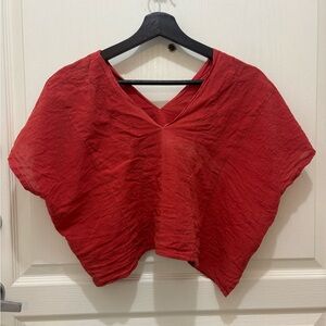 🌺 Handmade Mexican V-Neck Top – One Size